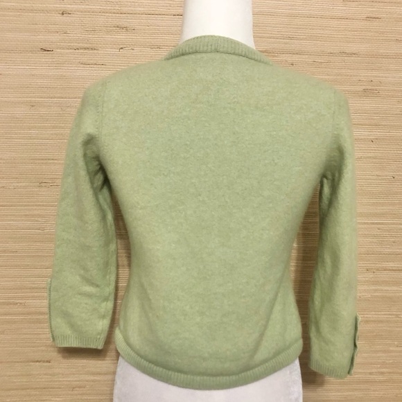 Green Button-Up Women's Cardigan - Picture 4 of 11